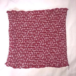 Red Floral Smocked Cropped Tube Top | Brandy Melville
